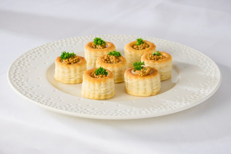 Pasteitjes croquetten-ragout & mosterd