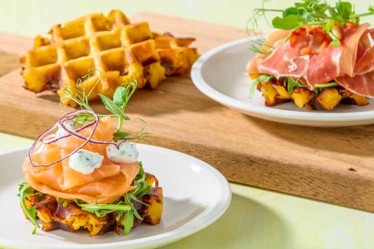 Aardappelwafeltjes van aardappel-polentarol