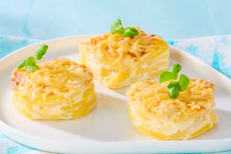 Snijdbare aardappelgratin