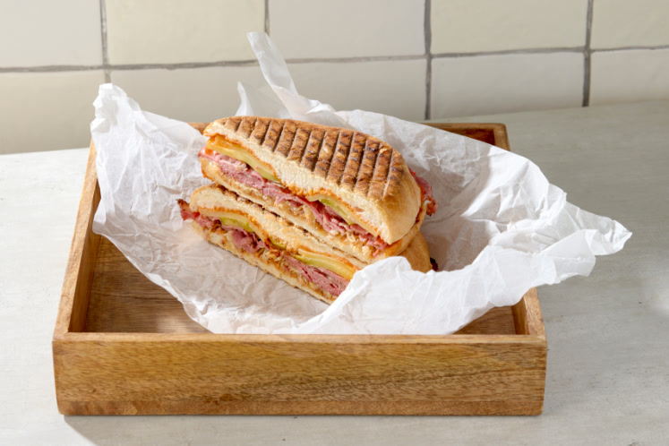 New York-style pastrami sandwich