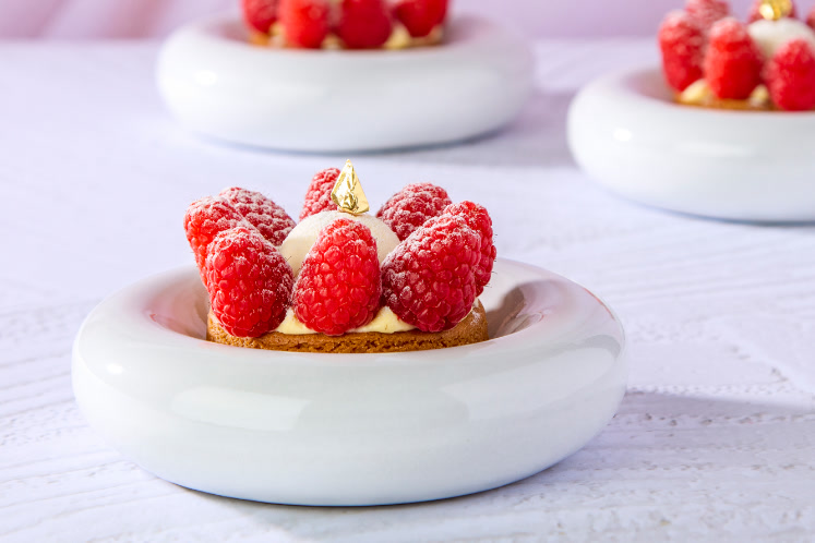 Frambozentaartje met luchtige chocolademousse