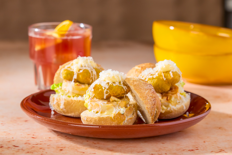 Spaanse slider met gepaneerde mosselen