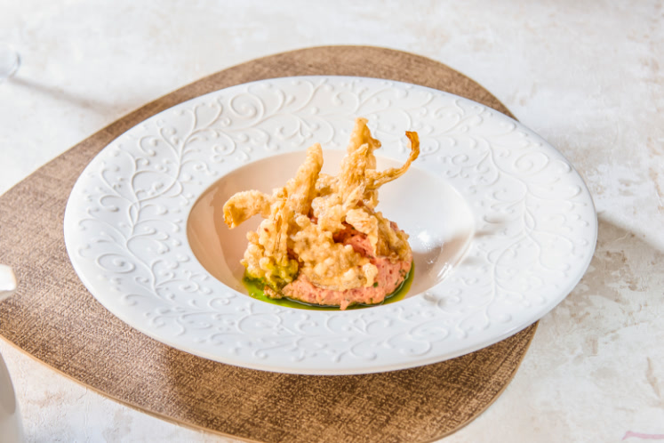 Kalfstartaar met krokante oesterzwam