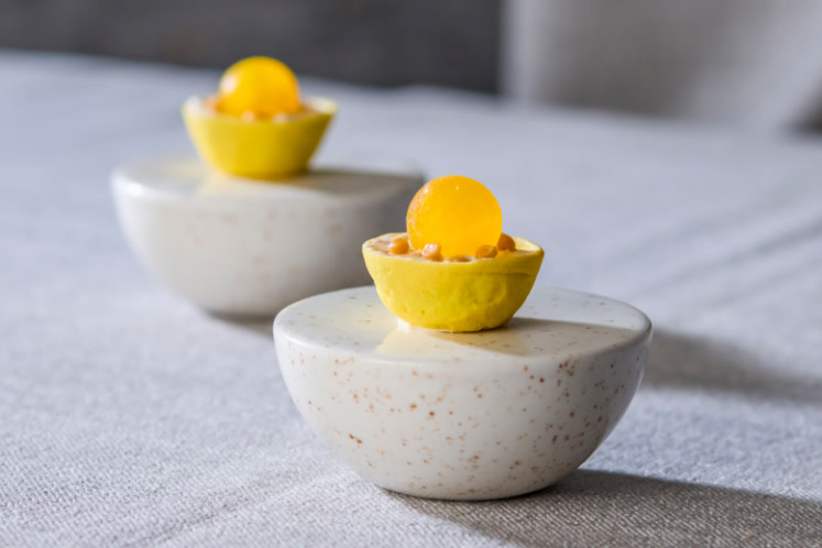 Tartelette met banoffee curdmousse