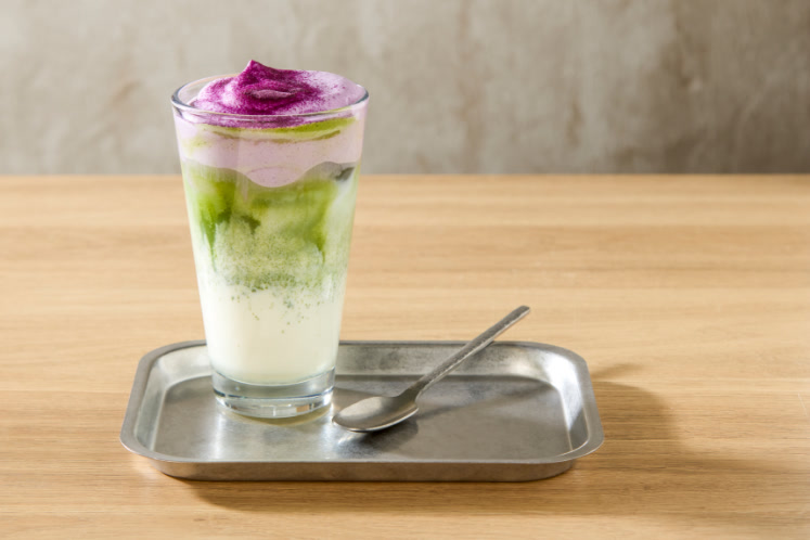 Ube Meets Matcha Iced Latte