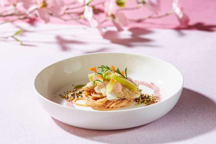 Tomaten tagliolini met Yellowtail Kingfish