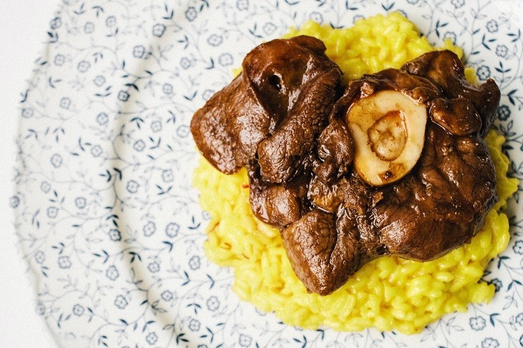 Ossobuco met saffraan risotto
