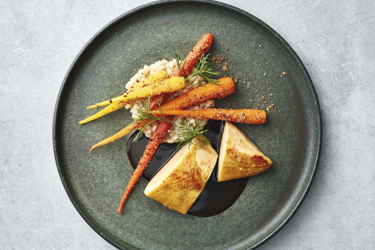 Parelhoender met parelgort en worteltjes