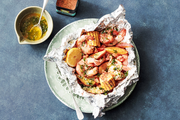 Southern style seafood boil op de BBQ