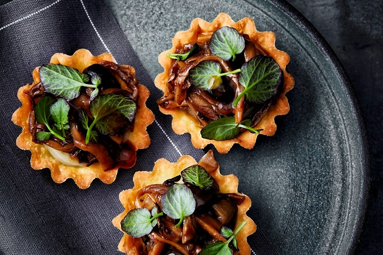 Tartelette met oesterzwammen