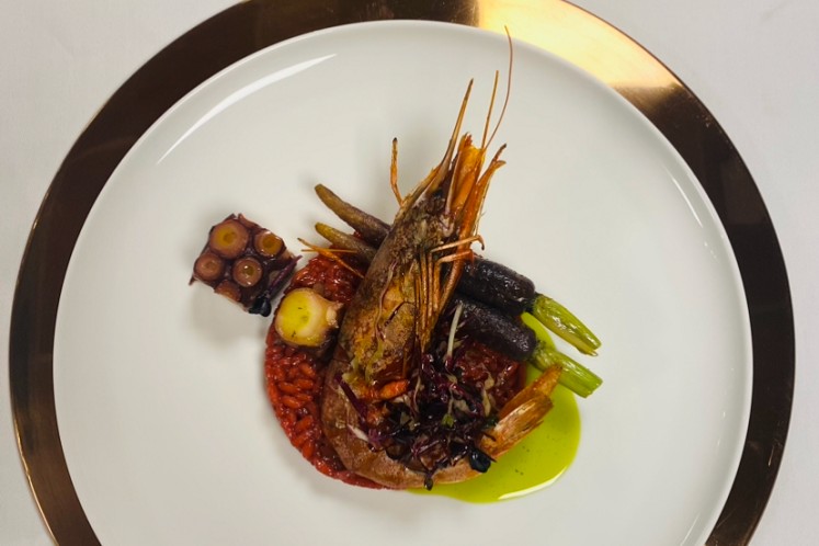 Risotto rosso met gambero rosso