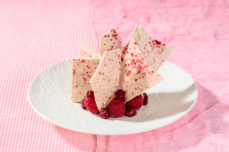 Schotsen van framboos en vinocotto