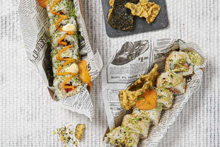 Sushirol met kimchi- en mierikswortel mayonaise