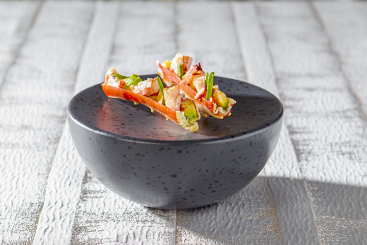 King crab en avocado appetizer