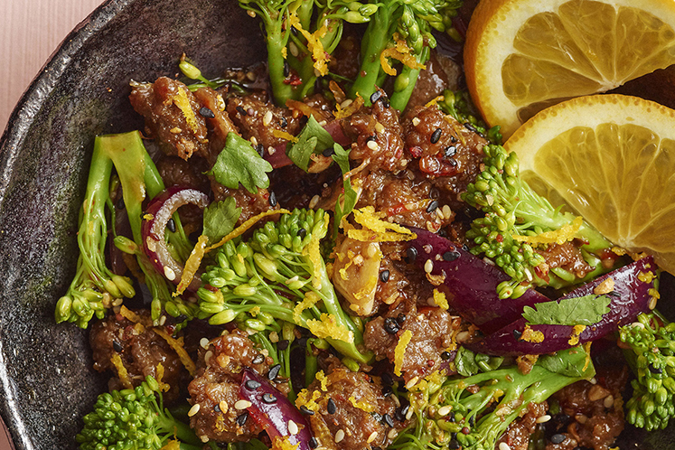 Broccolini en sinaasappel