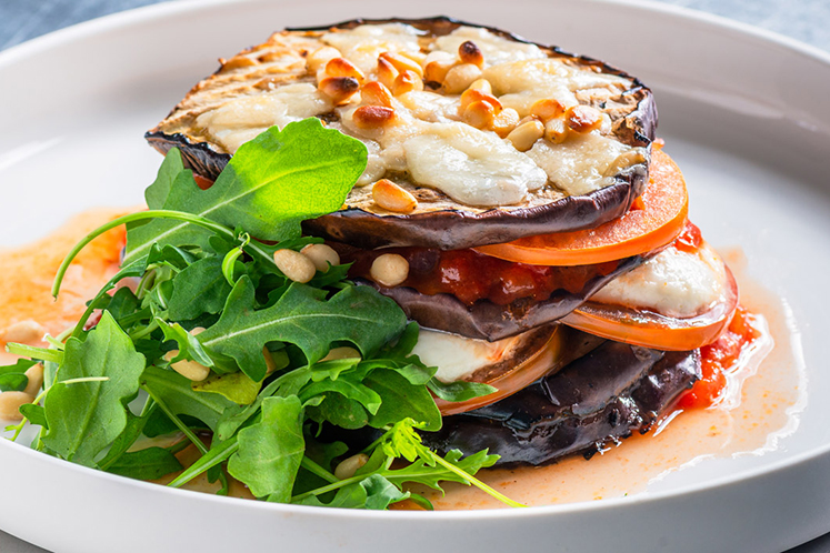 Lasagne van gegrilde aubergines