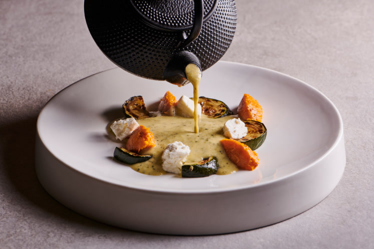 Courgettesoep van de Big Green Egg